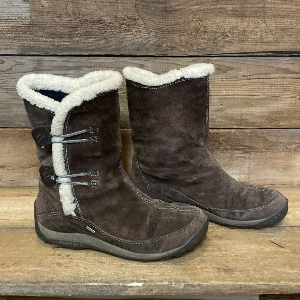 MERREL Yarra Brown Suede Snow Boots  - Size 9